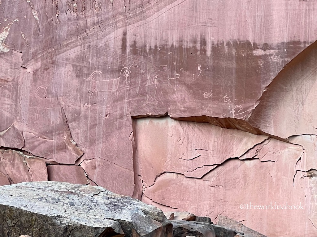 Capitol Reef National Park rock petroglyphs