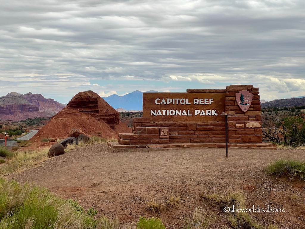 Capitol Reef National Park sign